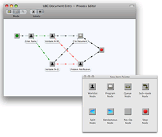Mac screenshot depicting a graphical route editor