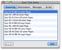 Mac screenshot for changing scanner settings