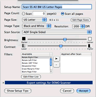 Mac screenshot for the document capture standardized interface