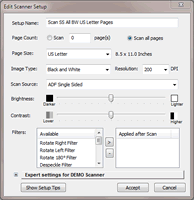 PC screenshot for the document capture standardized interface