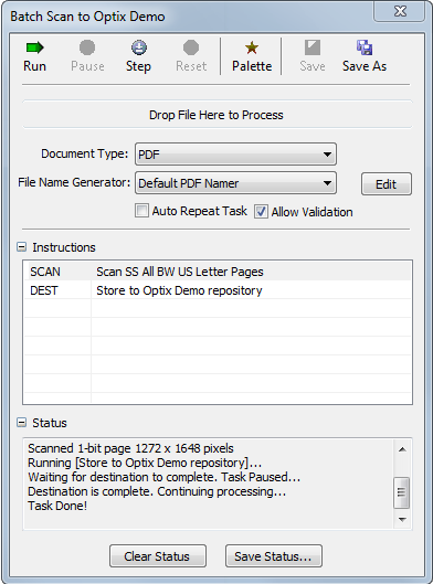 Windows screenshot representing the document capture feature